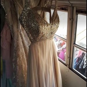 Champagne Evening Dress, Size 0-2